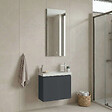 HABITAT ET JARDIN - Ensemble Meuble Vasque avec Miroir (2 Pièces) "Ferla 60" - 60 x 22 x 50 cm - Matte Anthracite - vignette