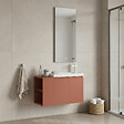 HABITAT ET JARDIN - Ensemble Meuble Vasque avec Miroir (2 Pièces) "Ferla 80" - 80 x 22 x 45 cm - Matte Cinnamon - vignette