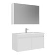 HABITAT ET JARDIN - Ensemble Meuble Vasque avec Miroir (2 Pièces) "Arno 100" - 100 x 45 x 52 cm - White - vignette