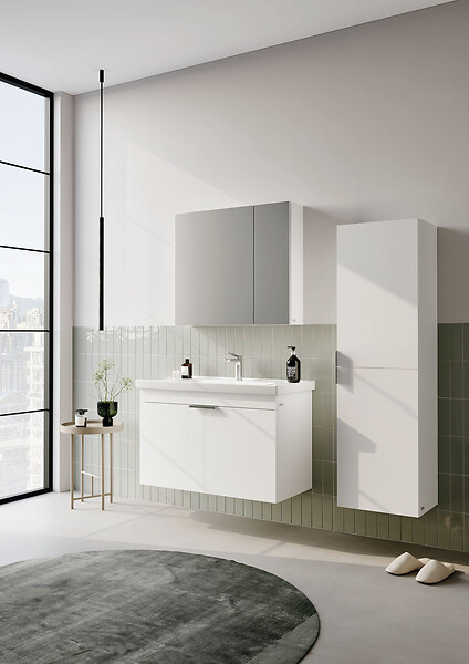 HABITAT ET JARDIN - Ensemble Meuble Vasque avec Miroir (2 Pièces) "Desna 90" - 90 x 45 x 58 cm - Matte White - large