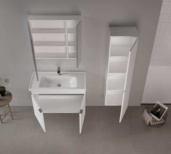 HABITAT ET JARDIN - Ensemble Meuble Vasque avec Miroir (2 Pièces) "Desna 90" - 90 x 45 x 58 cm - Matte White - large