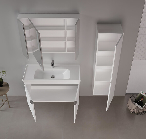 HABITAT ET JARDIN - Meuble Vasque "Desna 100" - 100 x 45 x 58 cm - Matte White - large