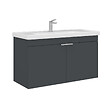 HABITAT ET JARDIN - Meuble Vasque "Desna 100" - 100 x 45 x 58 cm - Matte Anthracite - vignette