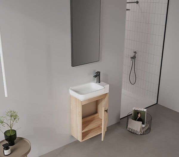 HABITAT ET JARDIN - Meuble Vasque "Begonya 55" - 53 x 33 x 75 cm - Oak - large