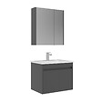 HABITAT ET JARDIN - Ensemble Meuble Vasque avec Miroir (2 Pièces) "Arno 65" - 65 x 45 x 52 cm - Grey - vignette