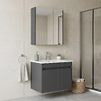 HABITAT ET JARDIN - Ensemble Meuble Vasque avec Miroir (2 Pièces) "Arno 65" - 65 x 45 x 52 cm - Grey - vignette