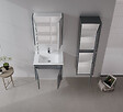 HABITAT ET JARDIN - Ensemble Meuble Vasque avec Miroir (2 Pièces) "Arno 65" - 65 x 45 x 52 cm - Grey - vignette