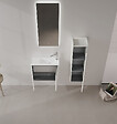 HABITAT ET JARDIN - Ensemble Meuble Vasque avec Miroir (2 Pièces) "Ferla 60" - 60 x 22 x 50 cm - Matte Cashmere - vignette