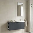 HABITAT ET JARDIN - Ensemble Meuble Vasque avec Miroir (2 Pièces) "Ferla 110" - 40 x 22 x 45 cm - Matte Anthracite - vignette