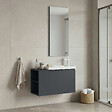 HABITAT ET JARDIN - Ensemble Meuble Vasque avec Miroir (2 Pièces) "Ferla 80" - 80 x 22 x 45 cm - Matte Anthracite - vignette