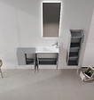 HABITAT ET JARDIN - Ensemble Meuble Vasque avec Miroir (2 Pièces) "Ferla 110" - 40 x 22 x 45 cm - Matte Grey - vignette