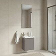 HABITAT ET JARDIN - Ensemble Meuble Vasque avec Miroir (2 Pièces) "Ferla 40" - 40 x 22 x 50 cm - Matte Mink - vignette