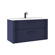 HABITAT ET JARDIN - Meuble Vasque "Bari 100 v2" - 100 x 45 x 55 cm - Matte Navy Blue - vignette