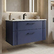 HABITAT ET JARDIN - Meuble Vasque "Bari 100 v2" - 100 x 45 x 55 cm - Matte Navy Blue - vignette