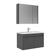 HABITAT ET JARDIN - Ensemble Meuble Vasque avec Miroir (2 Pièces) "Arno 85" - 85 x 45 x 52 cm - Grey - vignette
