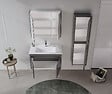 HABITAT ET JARDIN - Ensemble Meuble Vasque avec Miroir (2 Pièces) "Arno 85" - 85 x 45 x 52 cm - Grey - vignette