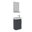 HABITAT ET JARDIN - Ensemble Meuble Vasque avec Miroir (2 Pièces) "Conza 45" - 45 x 26 x 75 cm - Matte Anthracite - vignette