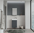 HABITAT ET JARDIN - Ensemble Meuble Vasque avec Miroir (2 Pièces) "Conza 45" - 45 x 26 x 75 cm - Matte Anthracite - vignette