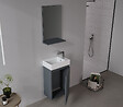 HABITAT ET JARDIN - Ensemble Meuble Vasque avec Miroir (2 Pièces) "Conza 45" - 45 x 26 x 75 cm - Matte Anthracite - vignette