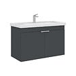 HABITAT ET JARDIN - Meuble Vasque "Desna 90" - 90 x 45 x 58 cm - Matte Anthracite - vignette