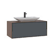 HABITAT ET JARDIN - Meuble Vasque "Craft 100" - 100 x 50 x 40 cm - Walnut / Anthracite - vignette