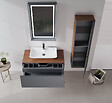 HABITAT ET JARDIN - Meuble Vasque "Craft 100" - 100 x 50 x 40 cm - Walnut / Anthracite - vignette