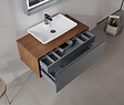 HABITAT ET JARDIN - Meuble Vasque "Craft 100" - 100 x 50 x 40 cm - Walnut / Anthracite - vignette