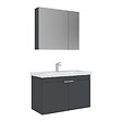 HABITAT ET JARDIN - Ensemble Meuble Vasque avec Miroir (2 Pièces) "Desna 90" - 90 x 45 x 58 cm - Matte Anthracite - vignette