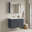 HABITAT ET JARDIN - Ensemble Meuble Vasque avec Miroir (2 Pièces) "Desna 90" - 90 x 45 x 58 cm - Matte Anthracite - vignette