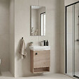 HABITAT ET JARDIN - Ensemble Meuble Vasque avec Miroir (2 Pièces) "Begonya 55" - 53 x 33 x 75 cm - Oak - vignette