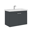 HABITAT ET JARDIN - Meuble Vasque "Desna 80" - 80 x 45 x 58 cm - Matte Anthracite - vignette