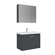 HABITAT ET JARDIN - Ensemble Meuble Vasque avec Miroir (2 Pièces) "Desna 80" - 80 x 45 x 58 cm - Matte Anthracite - vignette