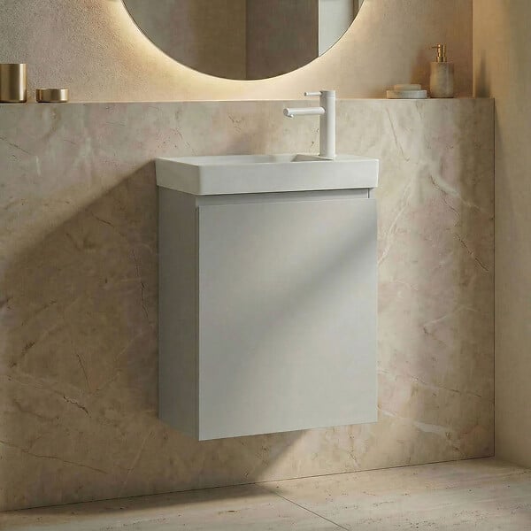 HABITAT ET JARDIN - Meuble Vasque "Ferla 40" - 40 x 22 x 50 cm - Matte Cashmere - large