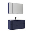 HABITAT ET JARDIN - Ensemble Meuble Vasque avec Miroir (2 Pièces) "Bari 100 v2" - 100 x 45 x 55 cm - Matte Navy Blue - vignette