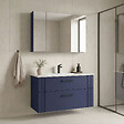 HABITAT ET JARDIN - Ensemble Meuble Vasque avec Miroir (2 Pièces) "Bari 100 v2" - 100 x 45 x 55 cm - Matte Navy Blue - vignette