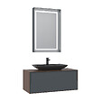 HABITAT ET JARDIN - Ensemble Meuble Vasque avec Miroir (2 Pièces) "Craft 100" - 100 x 50 x 40 cm - Walnut / Anthracite - vignette