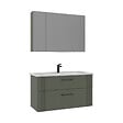 HABITAT ET JARDIN - Ensemble Meuble Vasque avec Miroir (2 Pièces) "Bari 100 v2" - 100 x 45 x 55 cm - Matte Green - vignette