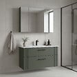 HABITAT ET JARDIN - Ensemble Meuble Vasque avec Miroir (2 Pièces) "Bari 100 v2" - 100 x 45 x 55 cm - Matte Green - vignette