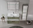 HABITAT ET JARDIN - Ensemble Meuble Vasque avec Miroir (2 Pièces) "Bari 100 v2" - 100 x 45 x 55 cm - Matte Green - vignette