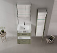 HABITAT ET JARDIN - Ensemble Meuble Vasque avec Miroir (2 Pièces) "Bari 65 v2" - 65 x 45 x 55 cm - Matte Green - vignette