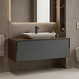 HABITAT ET JARDIN - Meuble Vasque "Craft 120" - 120 x 50 x 40 cm - Walnut / Anthracite - vignette