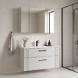 HABITAT ET JARDIN - Ensemble Meuble Vasque avec Miroir (2 Pièces) "Bari 100 v2" - 100 x 45 x 55 cm - Matte White - vignette