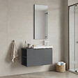 HABITAT ET JARDIN - Ensemble Meuble Vasque avec Miroir (2 Pièces) "Ferla 80" - 80 x 22 x 45 cm - Matte Grey - vignette