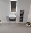 HABITAT ET JARDIN - Ensemble Meuble Vasque avec Miroir (2 Pièces) "Ferla 80" - 80 x 22 x 45 cm - Matte Grey - vignette