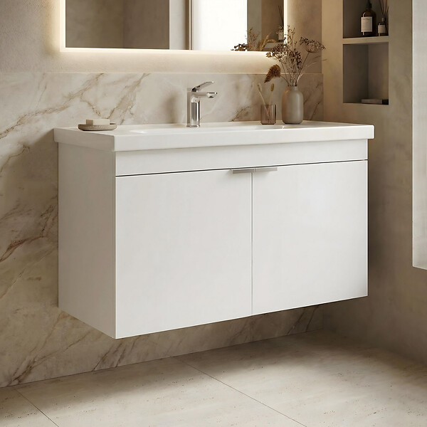 HABITAT ET JARDIN - Meuble Vasque "Desna 80" - 80 x 45 x 58 cm - Matte White - large