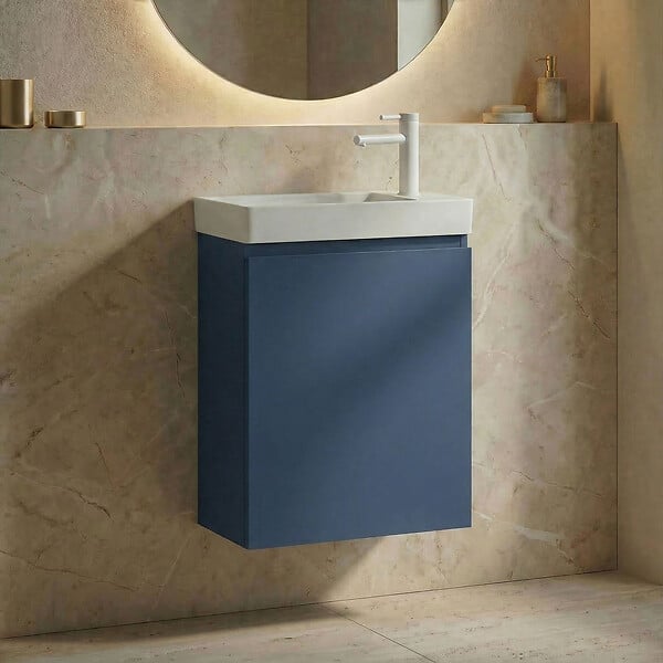 HABITAT ET JARDIN - Meuble Vasque "Ferla 40" - 40 x 22 x 50 cm - Petrol Blue - large