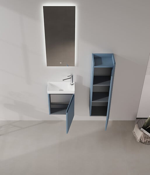HABITAT ET JARDIN - Meuble Vasque "Ferla 40" - 40 x 22 x 50 cm - Petrol Blue - large