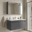 HABITAT ET JARDIN - Ensemble Meuble Vasque avec Miroir (2 Pièces) "Arno 100" - 100 x 45 x 52 cm - Grey - vignette