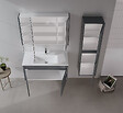 HABITAT ET JARDIN - Ensemble Meuble Vasque avec Miroir (2 Pièces) "Arno 100" - 100 x 45 x 52 cm - Grey - vignette