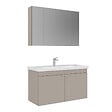 HABITAT ET JARDIN - Ensemble Meuble Vasque avec Miroir (2 Pièces) "Desna 100" - 100 x 45 x 58 cm - Sand - vignette